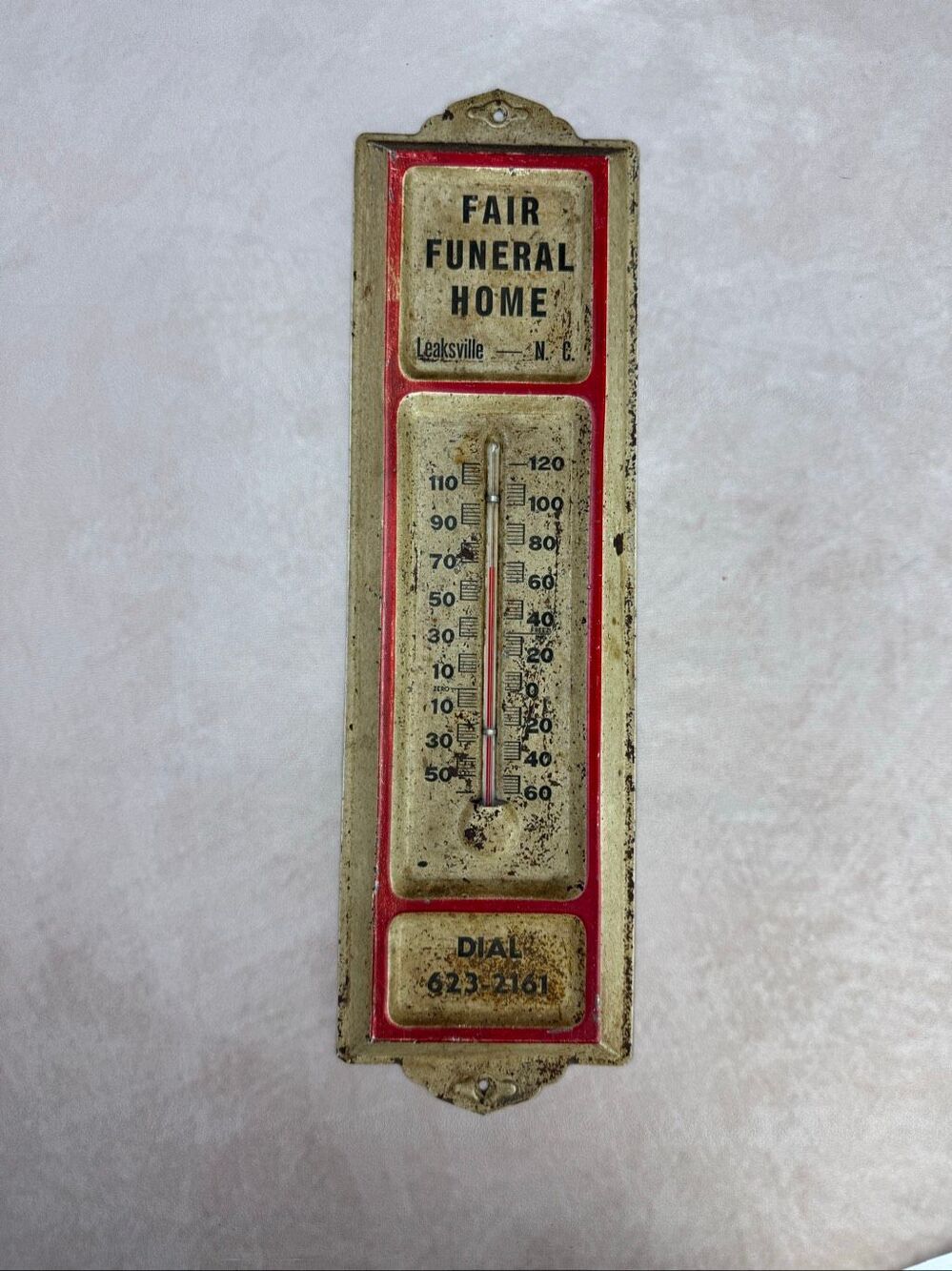 Vintage Fair Funeral Home Thermometer Leaksville North Carolina